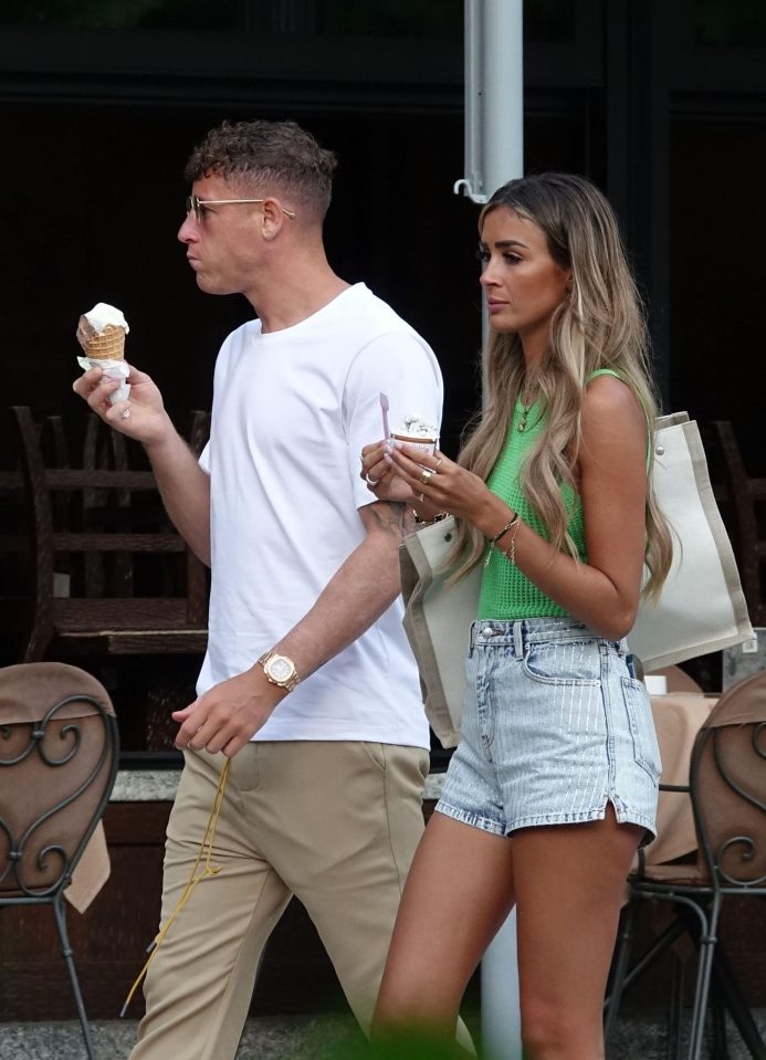 Everton playmaker Barkley was snapped eating ice cream during his post-season holiday