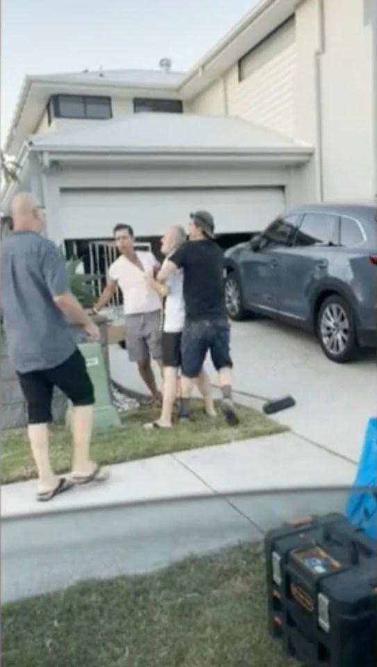 The row over grass clippings was the first time the two men had met, a court heard