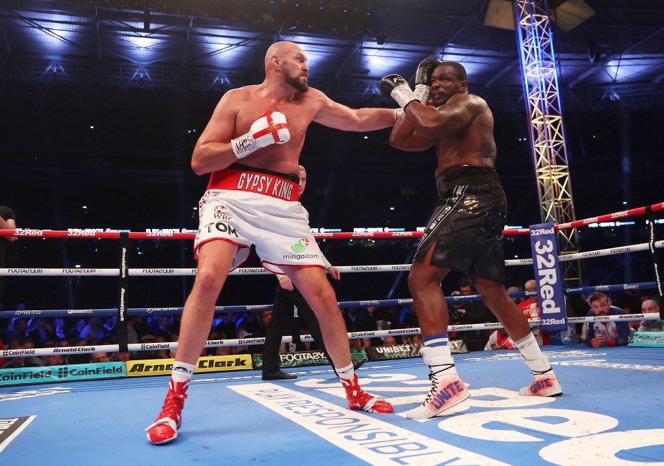 Fury during his last fight against Whyte in Apirl