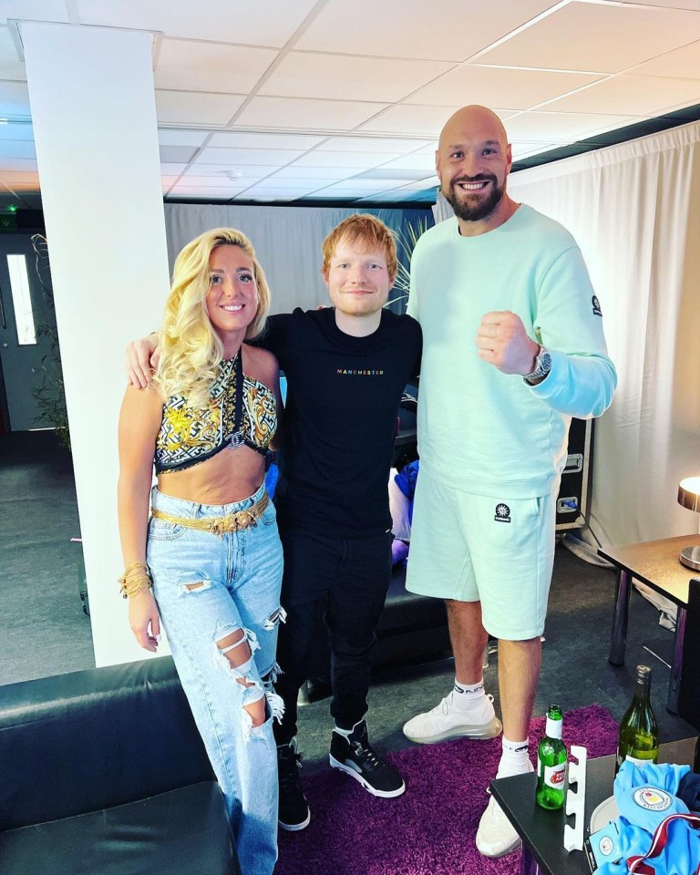 Paris Fury with Ed Sheeran and husband Tyson