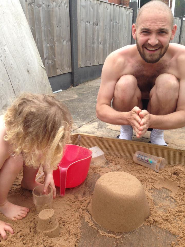 Today she says to all widows 'ride the wave of the day and find some moments of joy between it all', here Ross playing with the kids