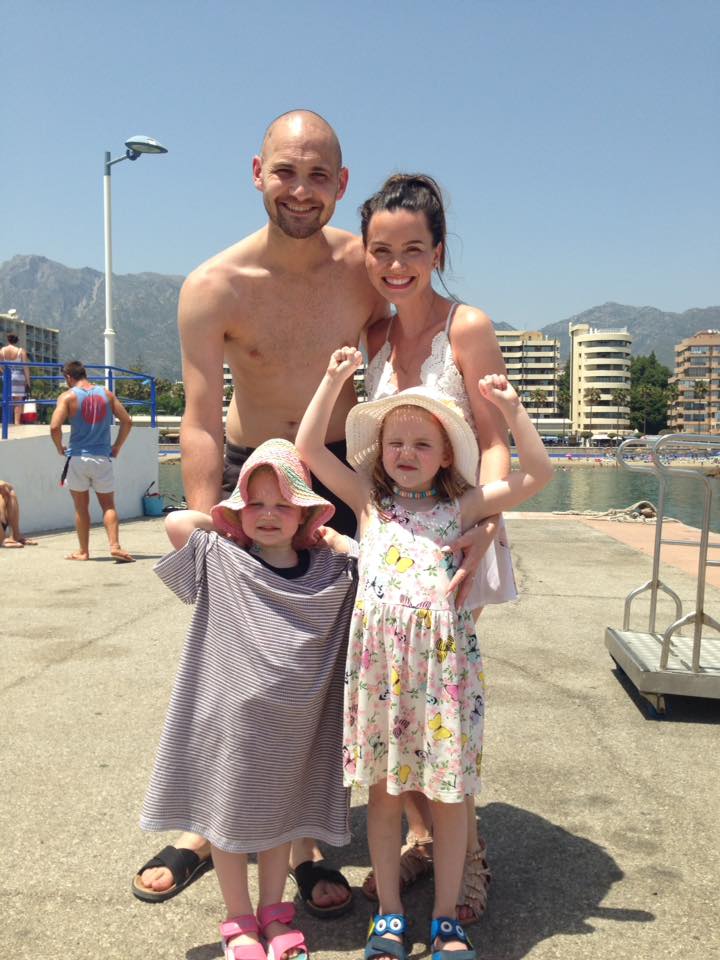Actress and author Holly Matthews pens an open letter to mums facing Father’s Day alone, here with husband Ross and daughters, Brooke, 11 and Texas, nine