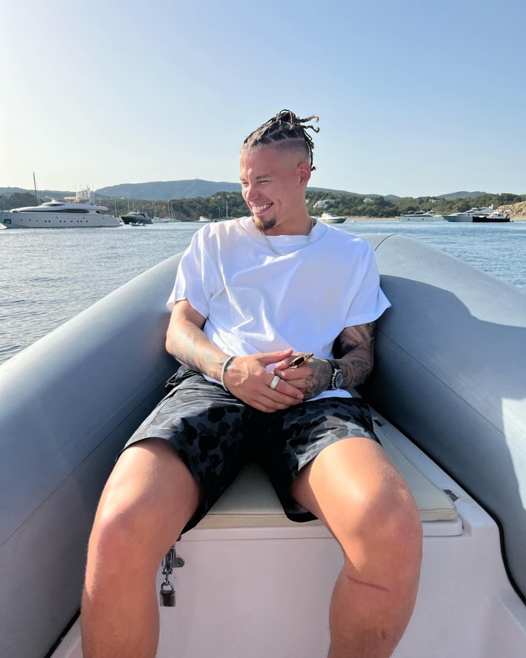 Phillips took a boat trip in the glorious sunshine