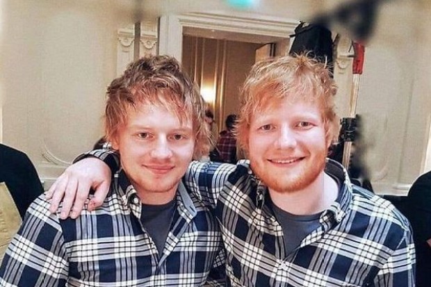 Wes Byrne with the real Ed Sheeran
