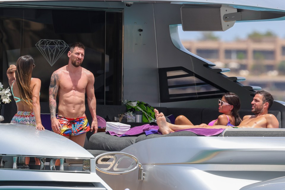 Lionel Messi and Cesc Fabregas enjoyed a holiday in Ibiza together with their families on a £60,000-a-week yacht
