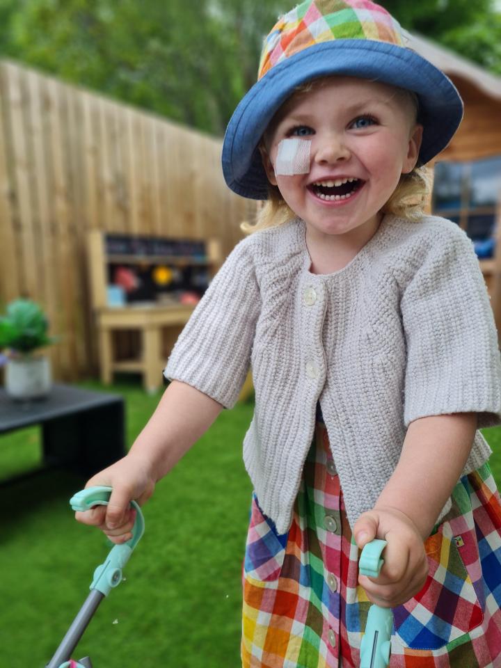 Paula said her little girl's 'perfect face' has been 'scarred for life'