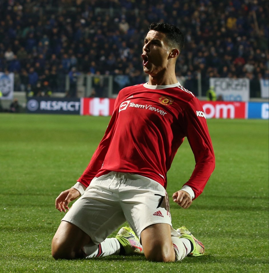 Ronaldo celebrates a goal during this seasons Champions League campaign