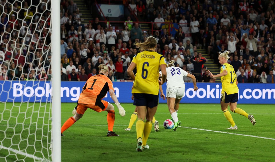Russo's audacious back heel capped off a brilliant performance by England