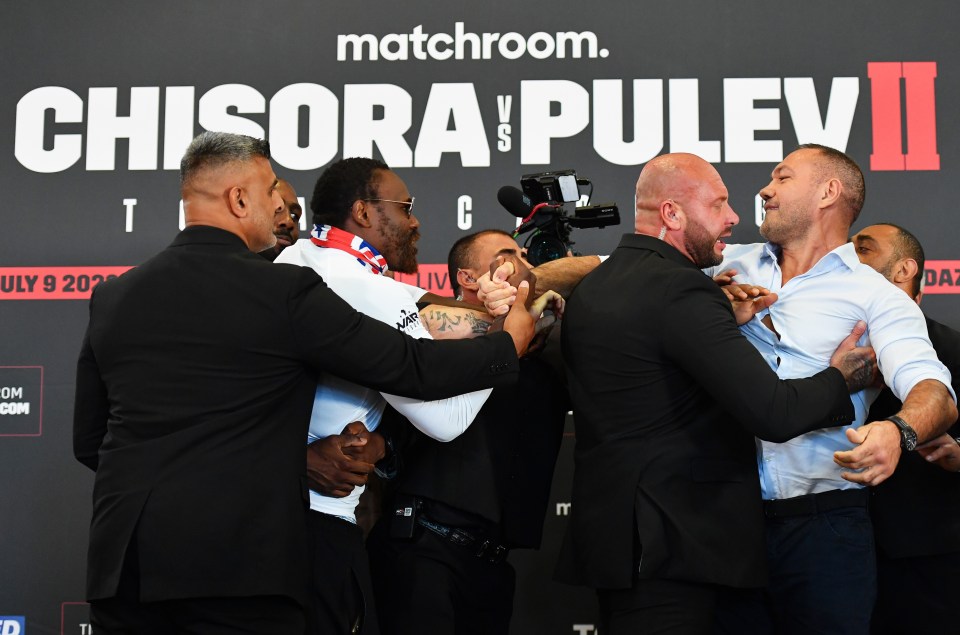Dereck Chisora and Kubrat Pulev almost come to blows