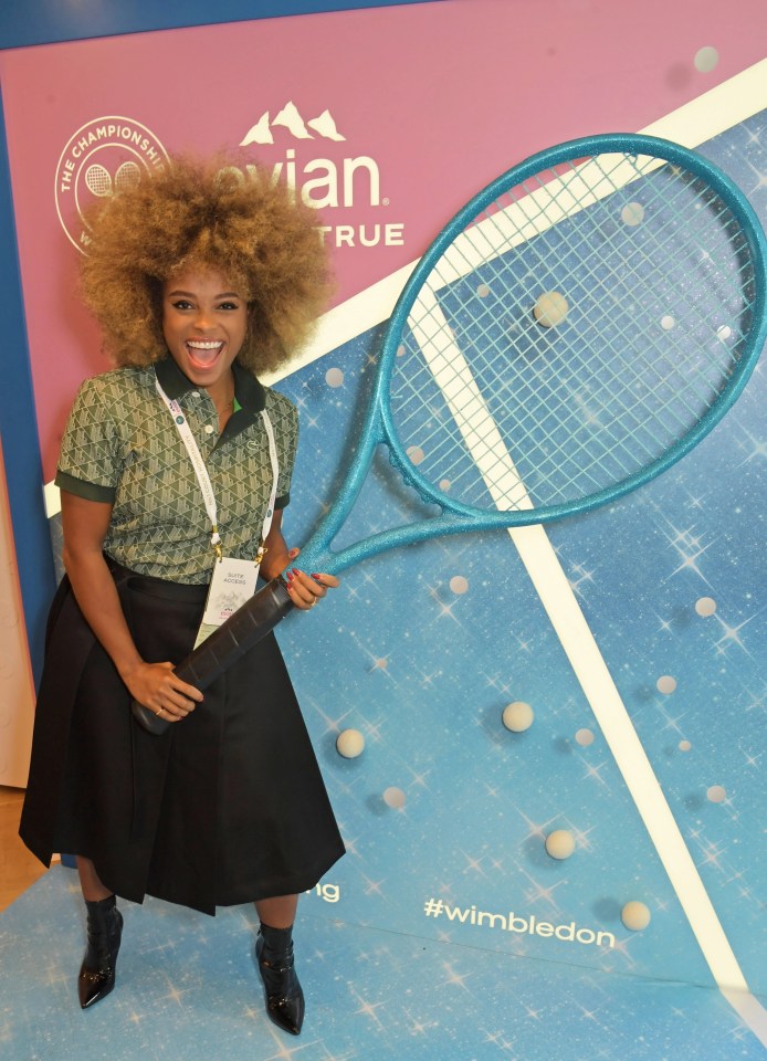 Fleur East served a bold look as she attended the second week of Wimbledon