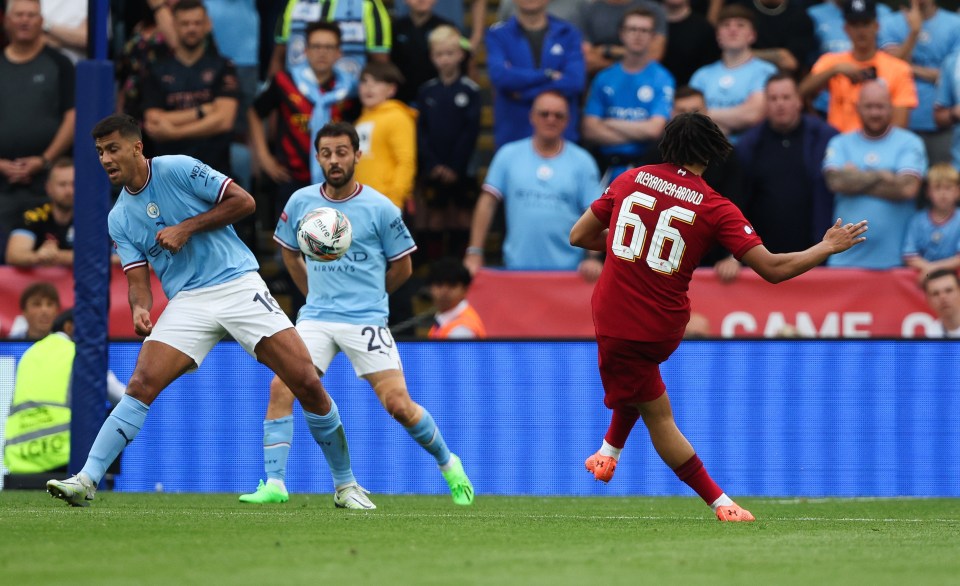Trent Alexander-Arnold opens the scoring for Liverpool