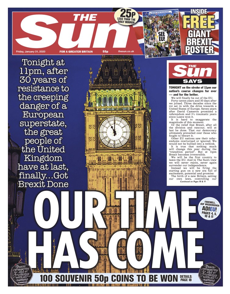 The Sun reported on Boris's landslide victory