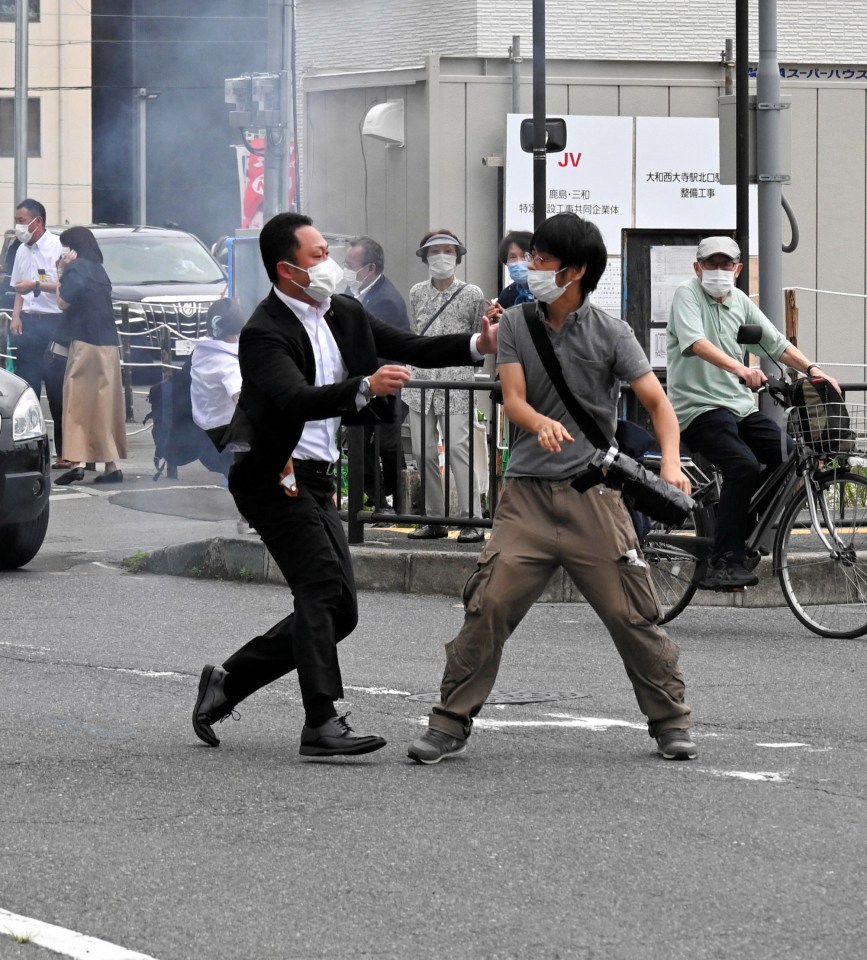 As soon as the shots were fired security personnel rushed to disarm the shooter