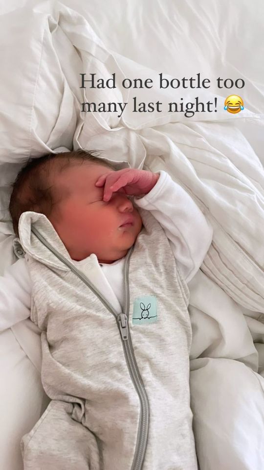Storm also showed off her newborn baby
