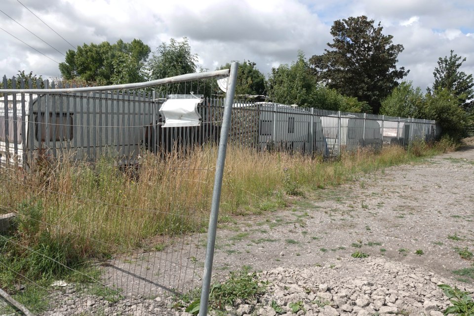 Dozens of trailers can be seen on the public land
