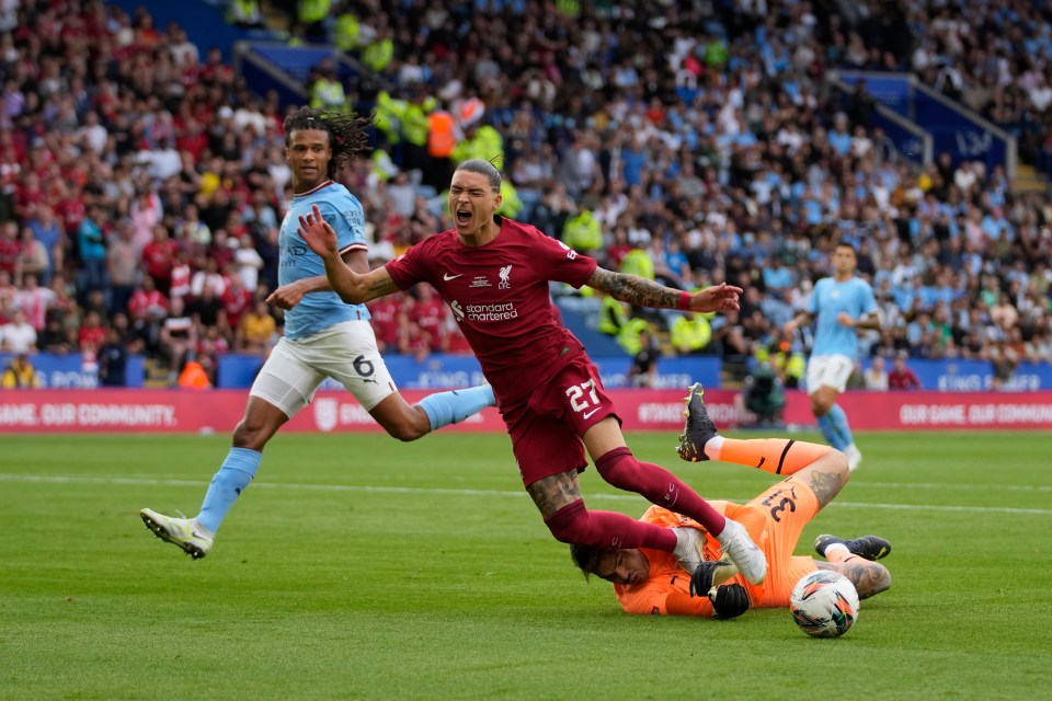 Darwin Nunez wins a penalty for Liverpool