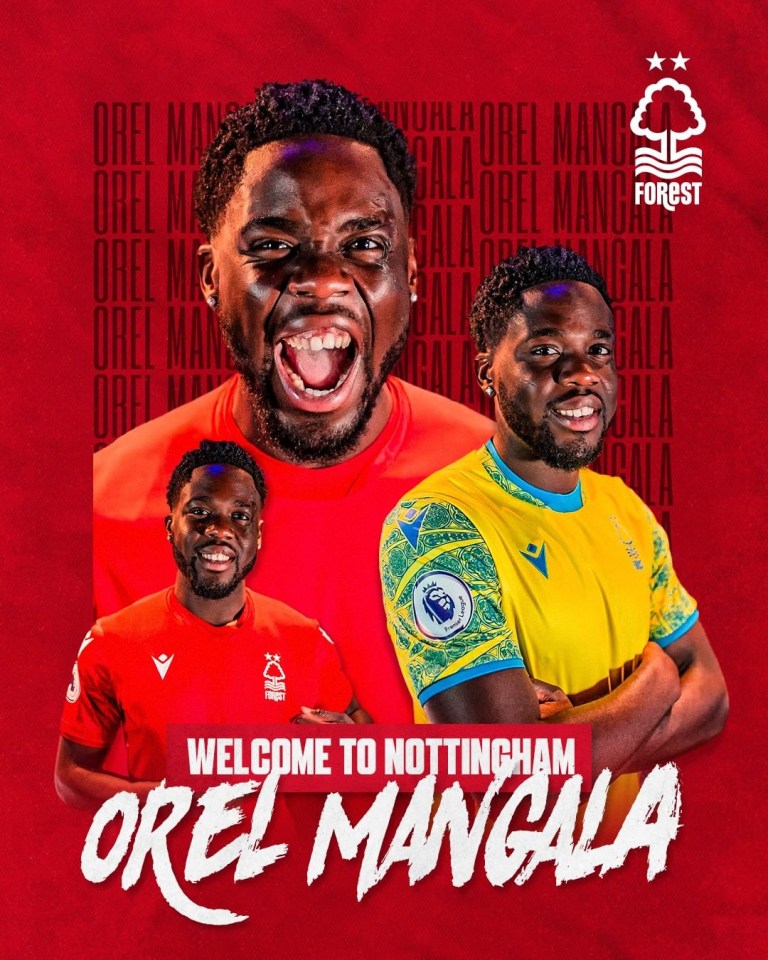 Nottingham Forest announced Orel Mangala on Sunday