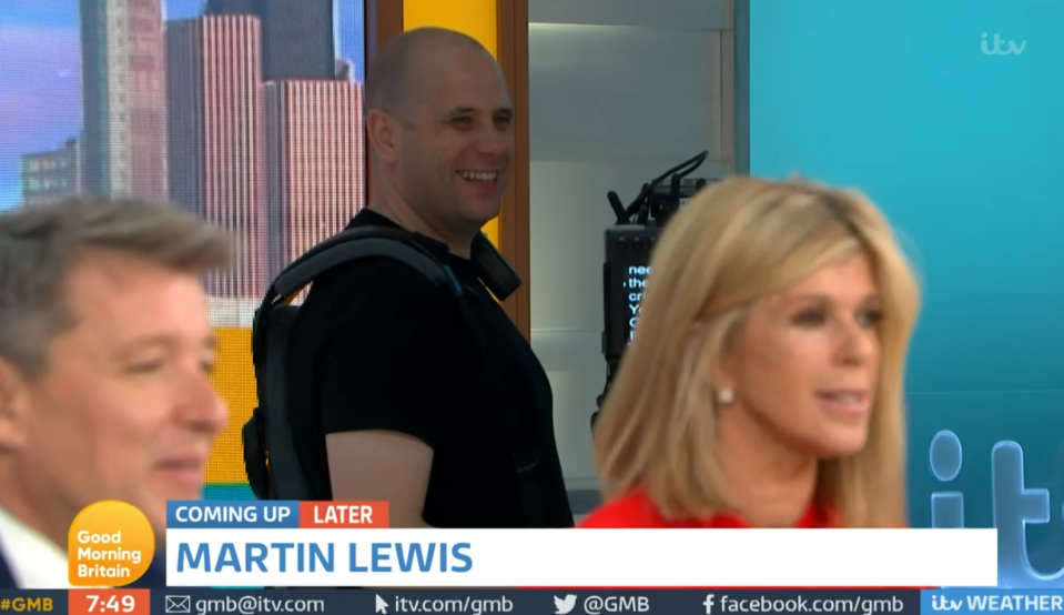 Ben Shephard and Kate Garraway got a shock when Tom ran from behind the desk