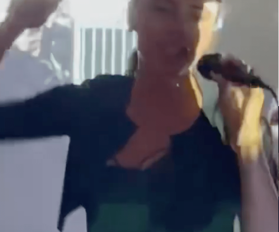 Victoria had a boogy and danced to her iconic Spice Girls song, Stop!