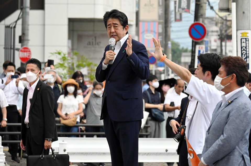The former PM was giving a political stump speech when he was attacked