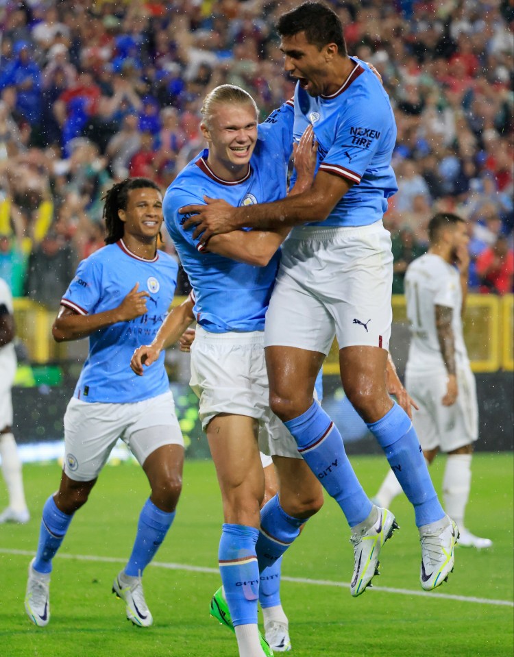 Haaland scored on his City debut against Bayern