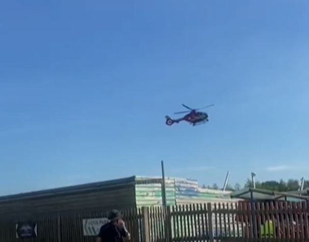 An air ambulance was seen flying over the park as a frantic search was launched