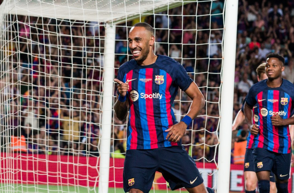 Barcelona striker Aubameyang has been linked with a switch to Stamford Bridge