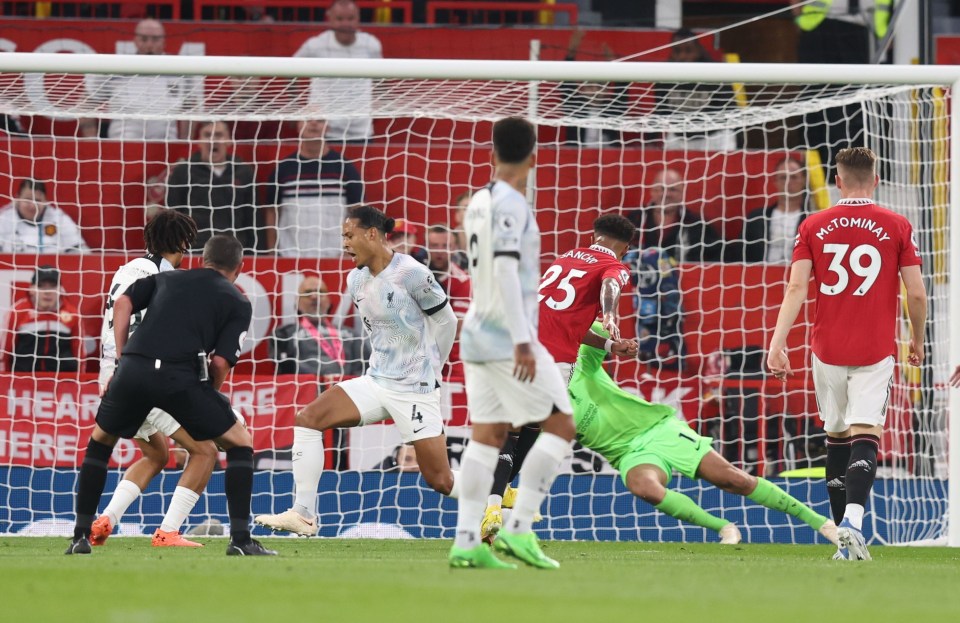 Sancho fired the shot past Van Dijk