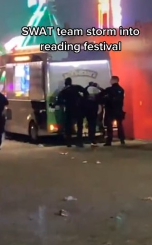 Cops hauled people away at the festival