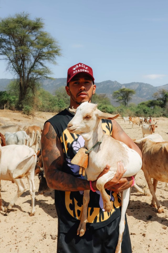 Lewis Hamilton shared a picture of himself with a goat to Twitter and Instagram