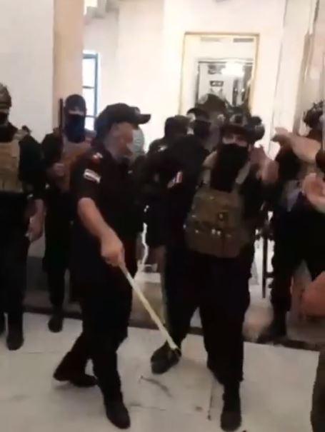 Scuffles broke out inside the palace between security forces and protesters