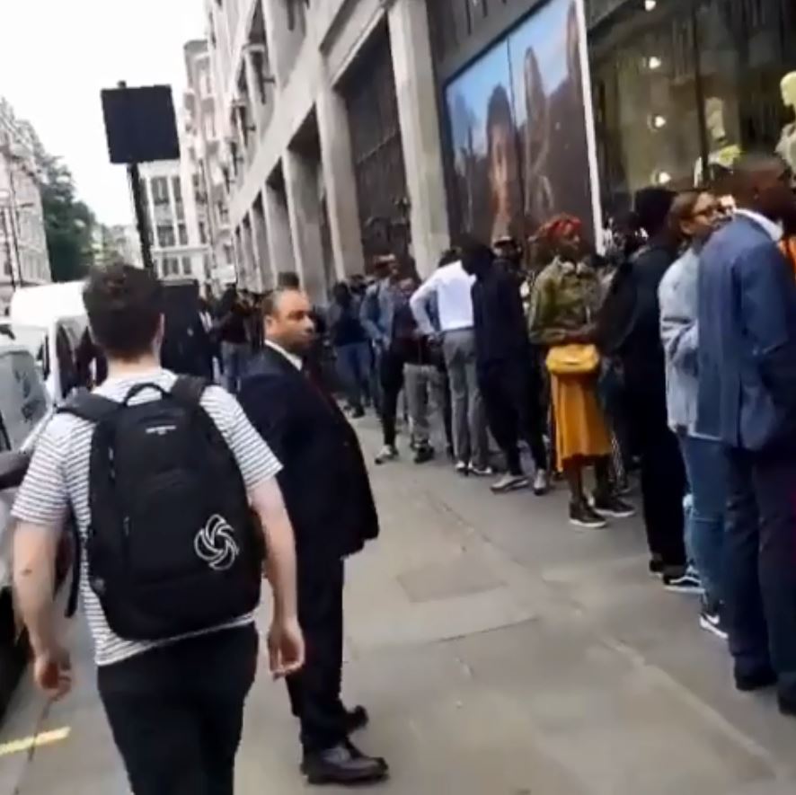 The queue outside Nike Town London for the Nigeria World Cup kit went around the corner