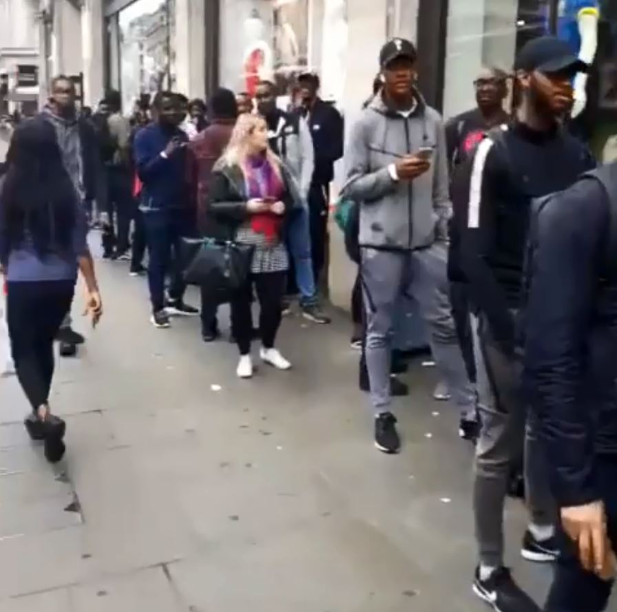 People queued in their hundreds to get their hands on the kit