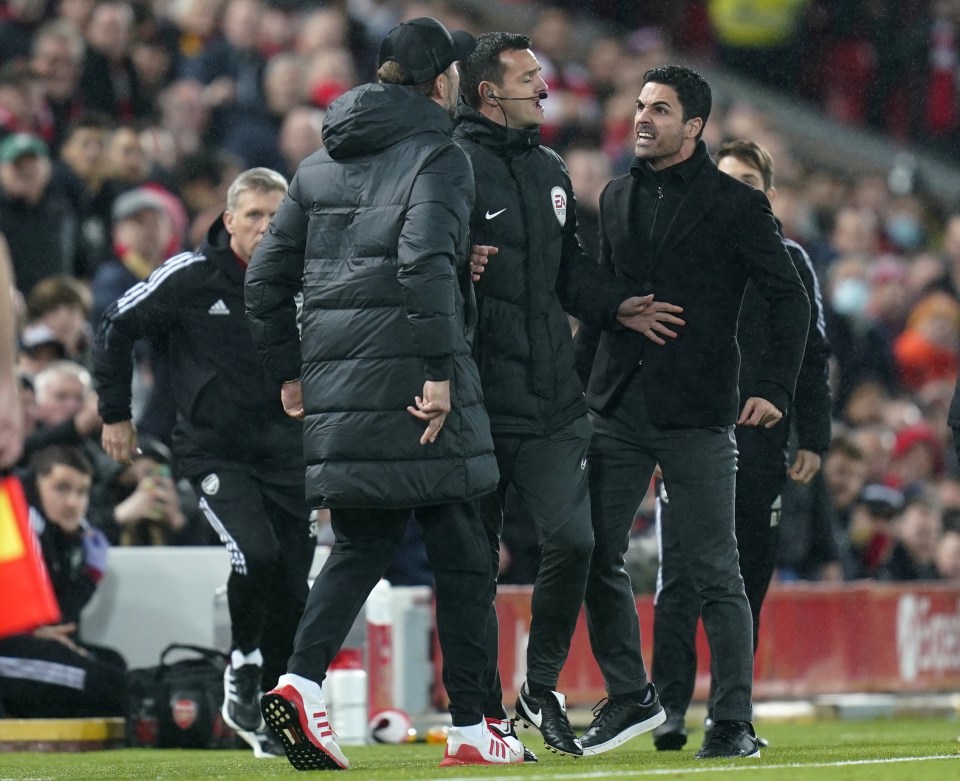 Arteta was the second moaniest manager but Klopp came in just 12th