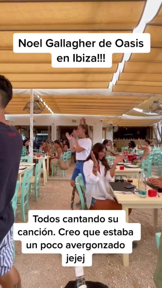 The restaurant got up on their feet and started clapping to the song