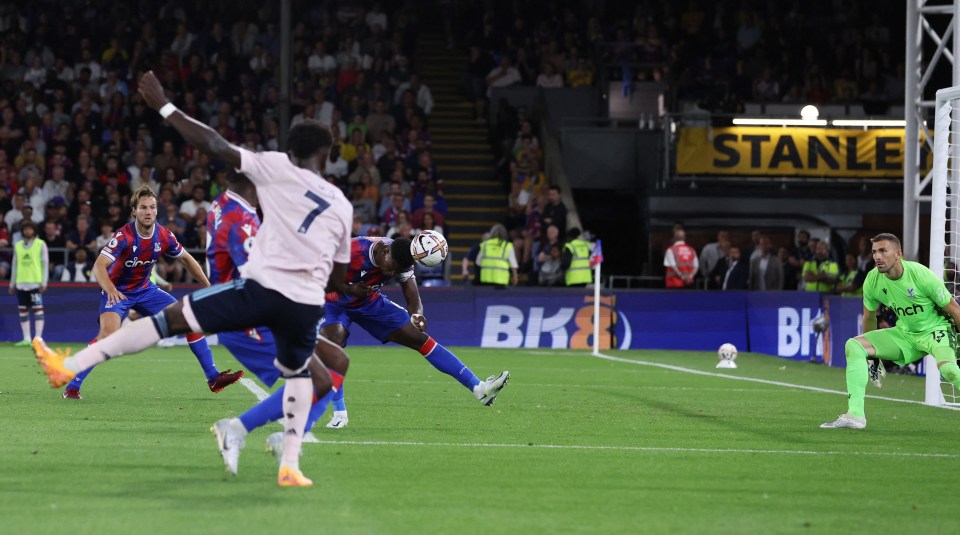 Marc Guehi inadvertently scored an own goal as he attempted to clear Bukayo Saka's cross