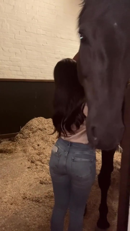 Gemma gave her horse a hug