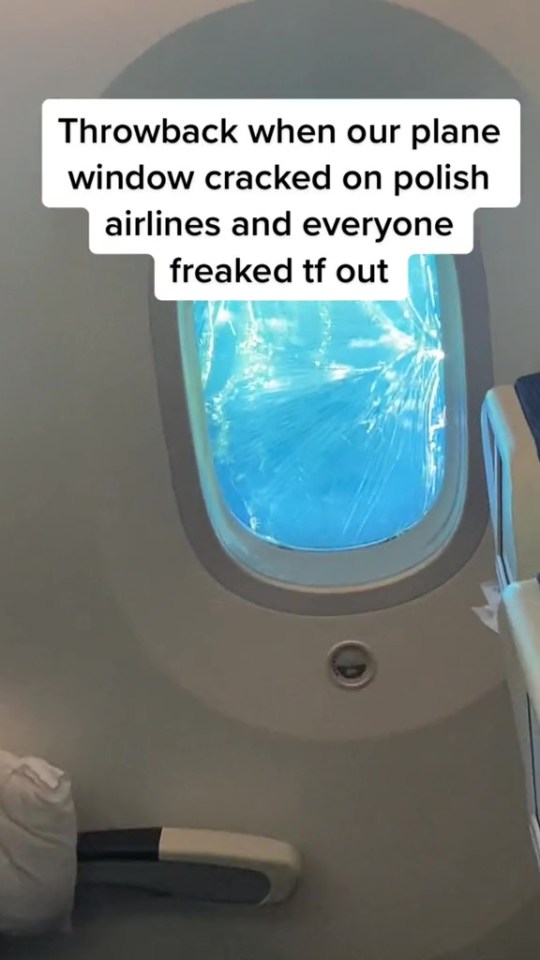 A plane window cracked mid-air at 10,000ft