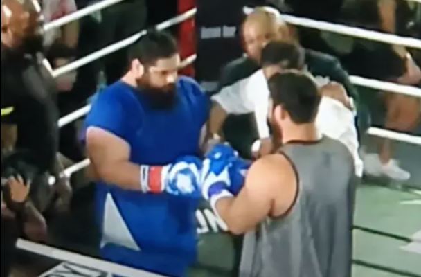 But he suffered humiliating defeat in his boxing debut against Kazakh Titan