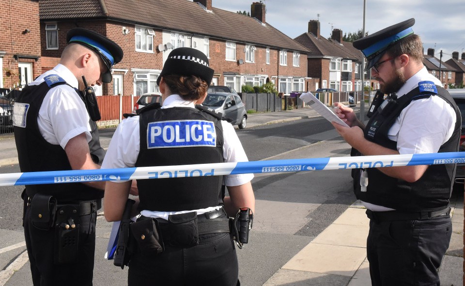 Police at the scene as they investigate the murder