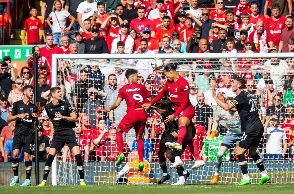Van Dijk got Liverpool's fifth before half-time