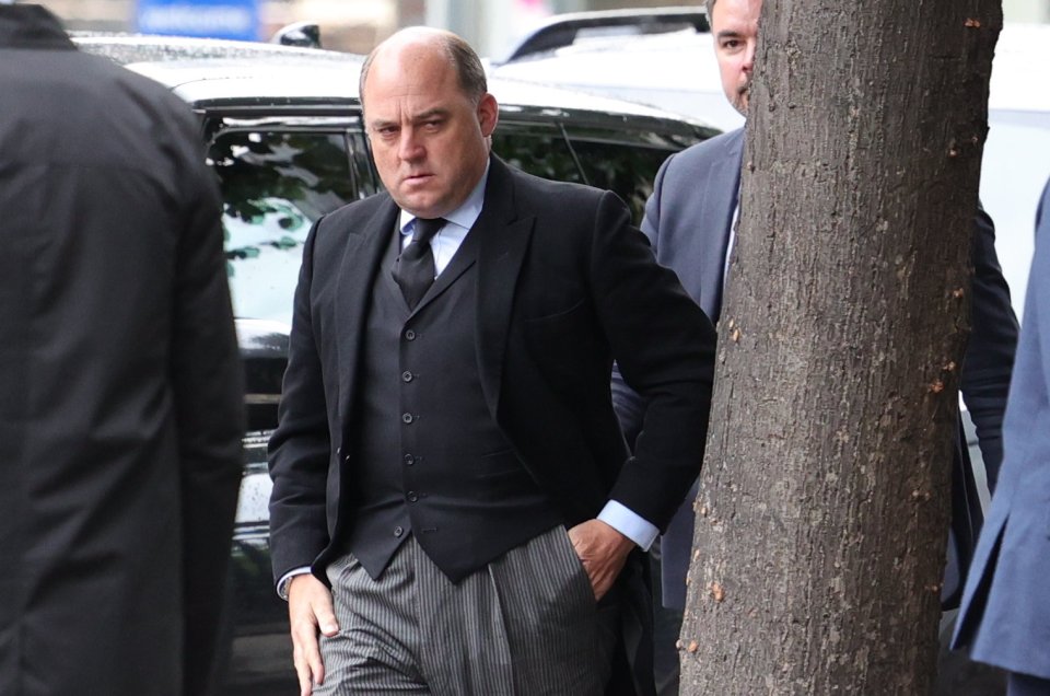 Defence Secretary Ben Wallace was seen visibly upset as he prepared to enter the historic cathedral
