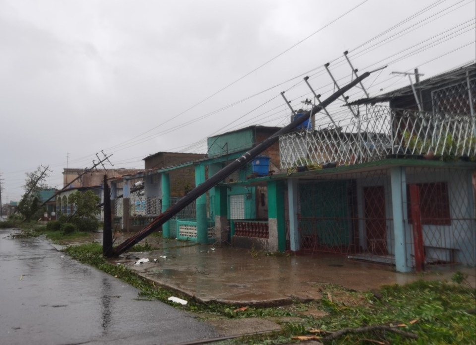 Telephone poles were torn from the ground by the horrific storm