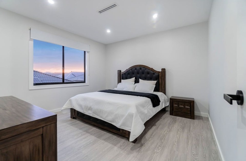 There are four bedrooms upstairs, and one downstairs