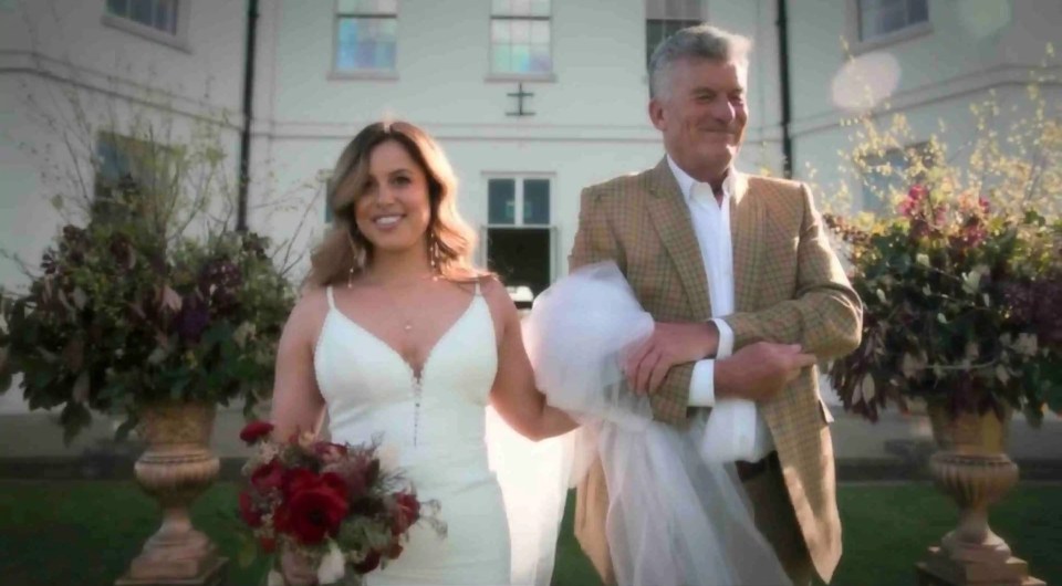 Sophie was walked down the aisle by her father