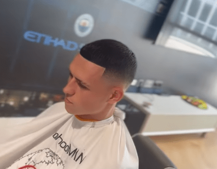 The Manchester City star had his hair trimmed ahead of tomorrow's Champions League clash