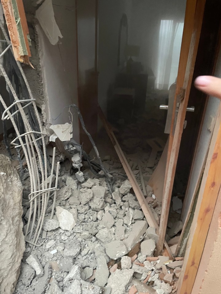 He leaped up into clouds of dust, thinking there 'had been an earthquake' but instead saw a whopping 4ft-wide 1-tonne rock lying out