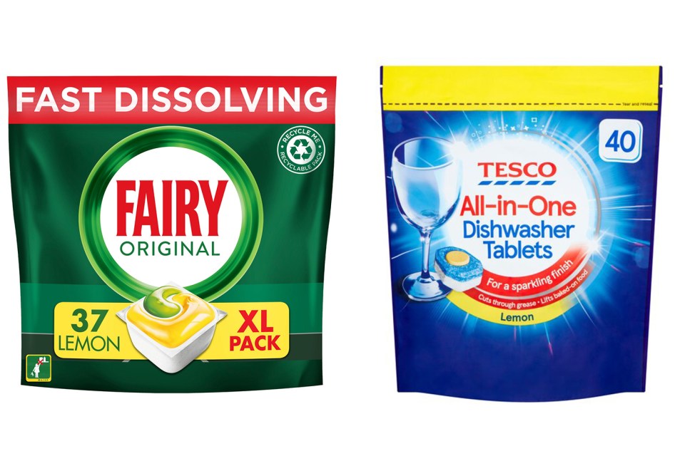 Swapping to a supermarket own brand dishwasher tablet could save you £2.75 per pack