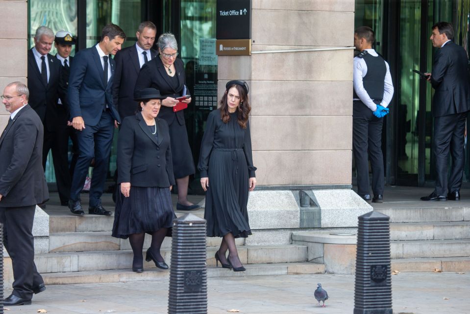 The New Zealand PM is among 500 heads of state and dignitaries attending Her Majesty's funeral on Monday