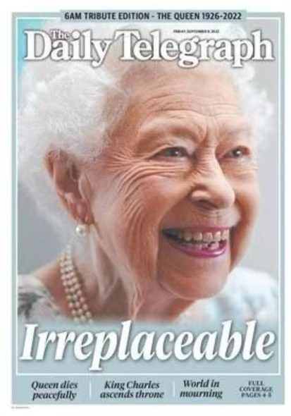 Australia's Daily Telegraph hailed the Queen as 'irreplaceable'